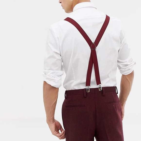 ASOS Burgundy Suspenders - Picture 4 of 9